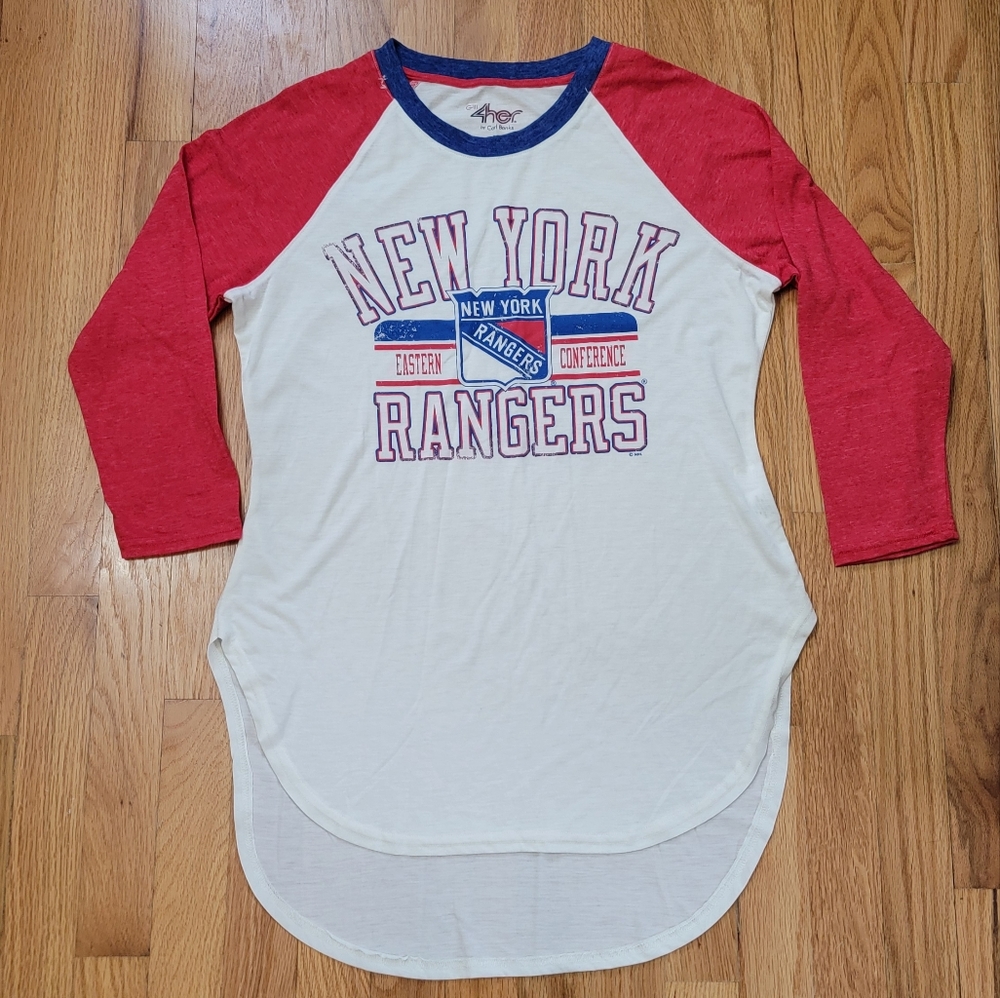G-III 4Her by Carl Banks New York Rangers 3/4 Sleeve Top, Size M